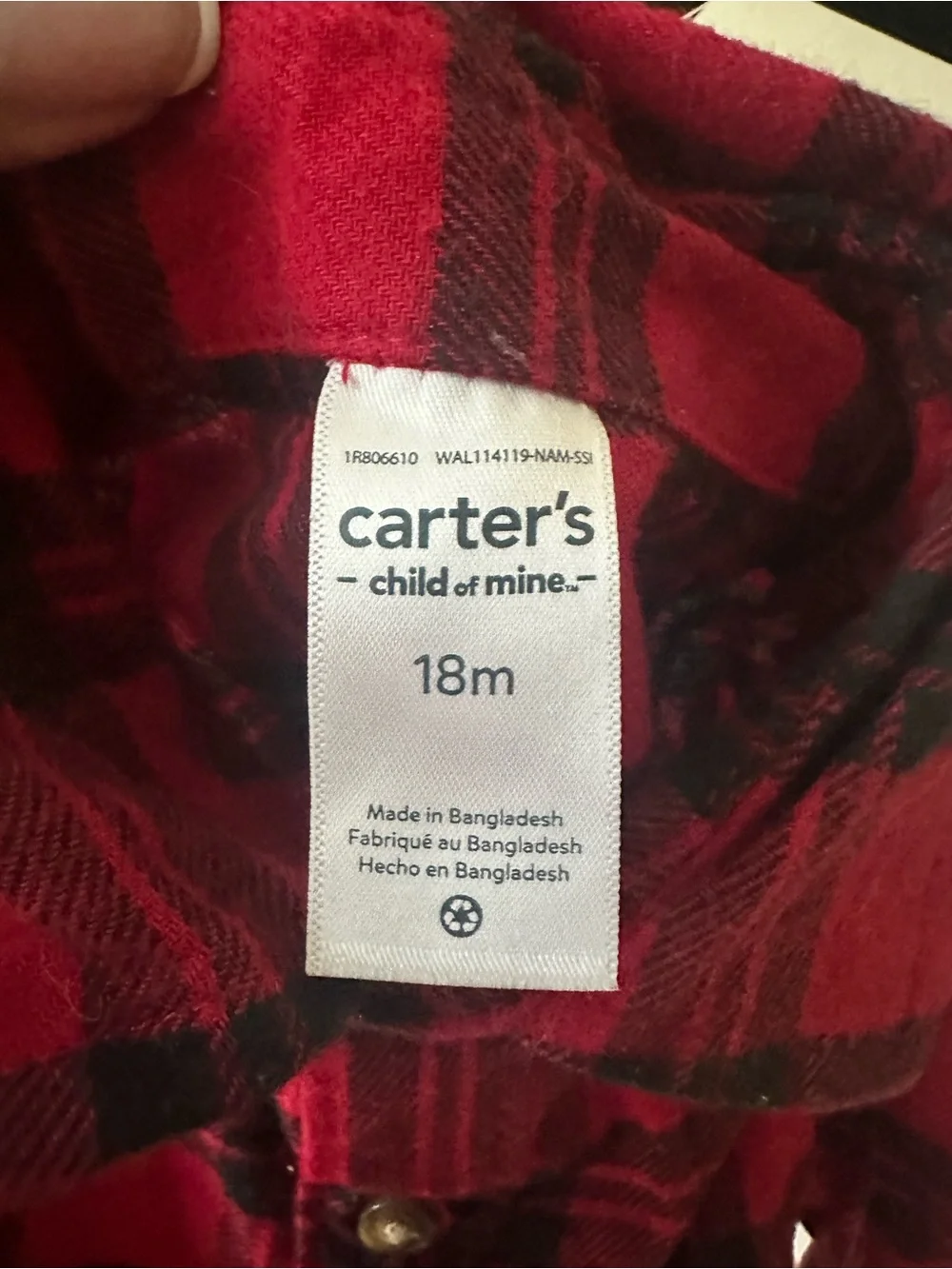 Carter's Red Plaid Shirt with Black Suspenders